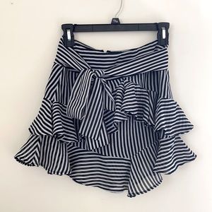TOPSHOP zebra ruffle mini skirt